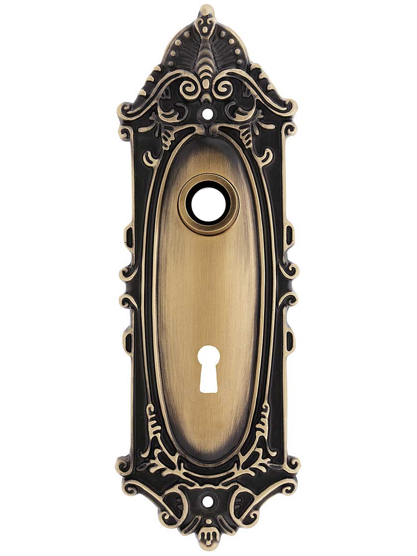 Largo Pattern Forged Brass Back Plate With Keyhole